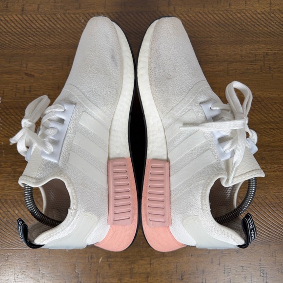 Adidas NMD R1 Shoes Mens 9 White Pink Low Top Athletic Running Sneakers Casual - Picture 6 of 10